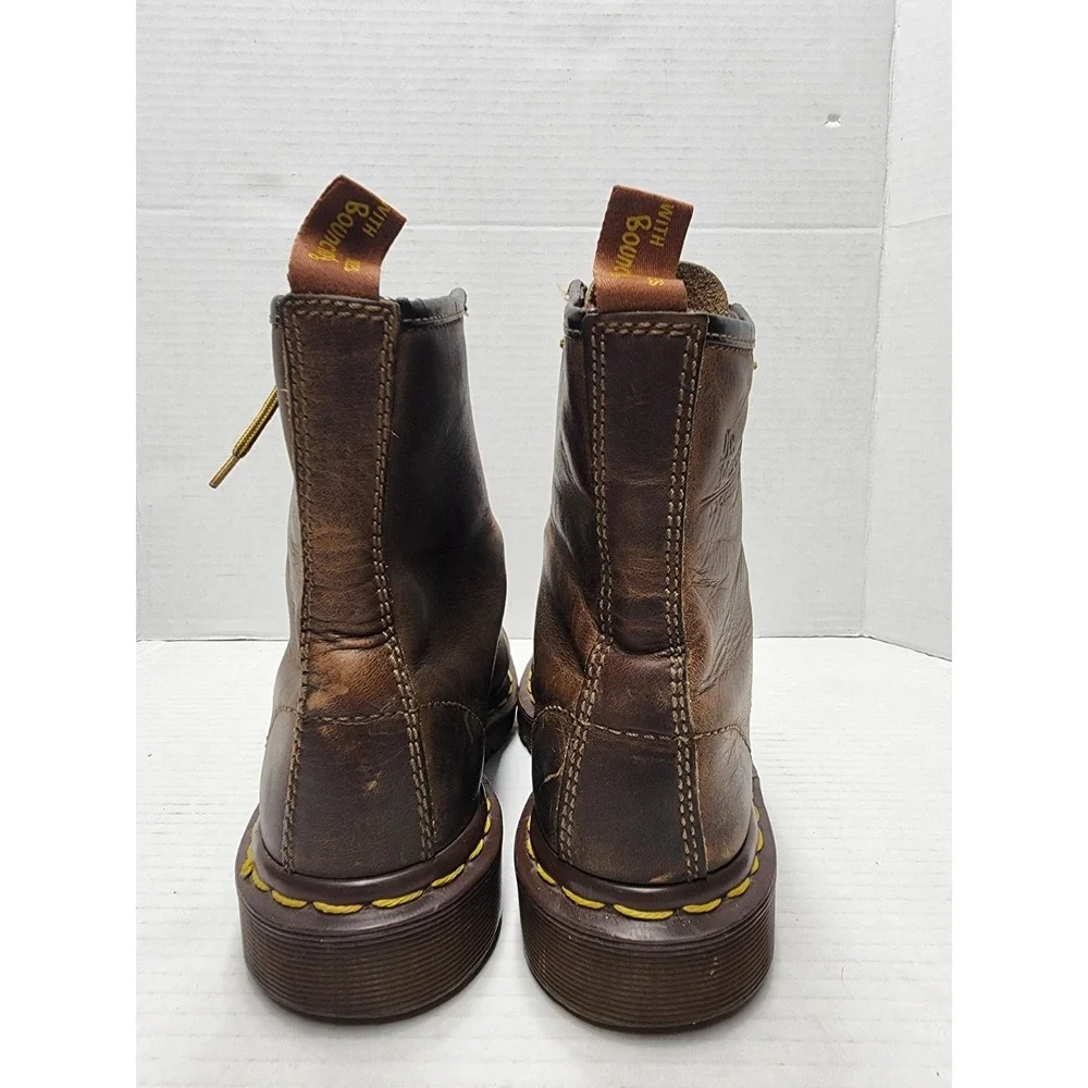 Dr Martens Doc Crazy Horse Brown 8-Eye Leather Boots 1460 Women's 5 Vintage